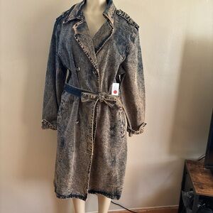 Avid Wash Denim Trench Coat 3XL NWT